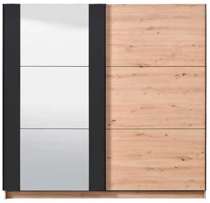 Ντουλάπα Sardinia 220 OG Artisan Oak - Μαύρο 217x62.5x210 εκ. 217x62.5x210 εκ.