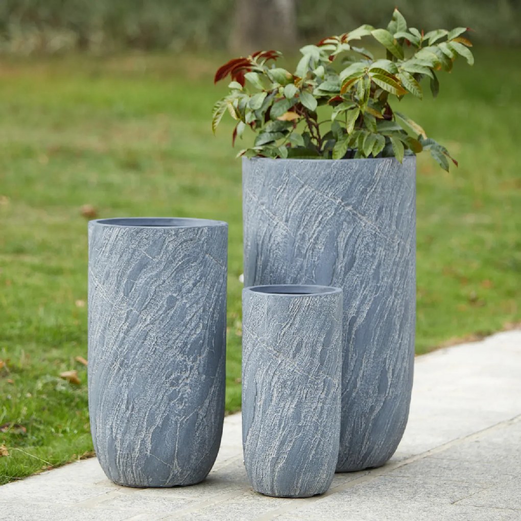 ΣΕΤ 3ΤΜΧ ΓΛΑΣΤΡΕΣ ΚΥΛΙΝΔΡΟΙ ΣΕΙΡΑ GARDENER HM4720 FIBERCLAY-ΧΡΩΜΑ CEMENT Φ44x78.5Υεκ