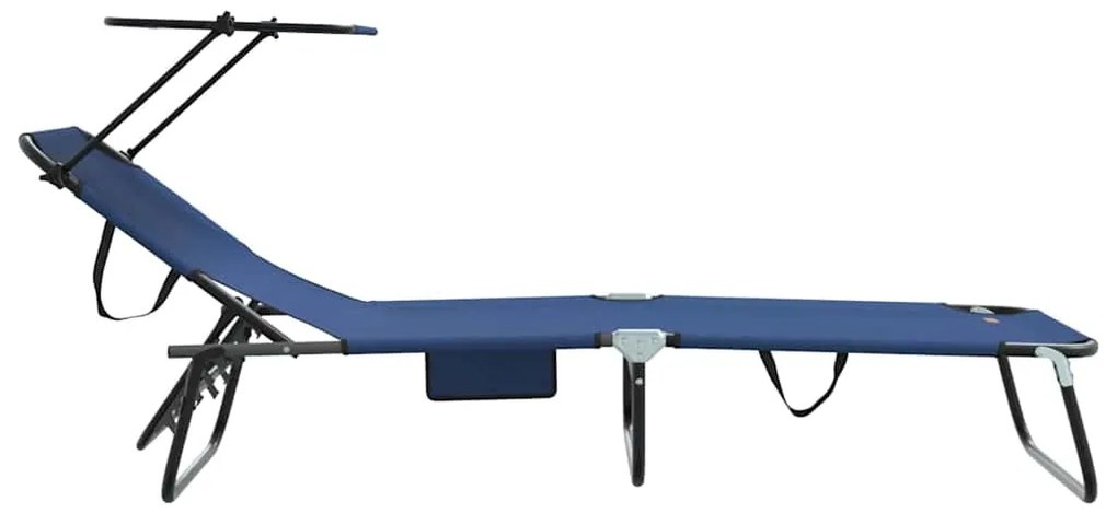 vidaXL Πτυσσόμενη ξαπλώστρα 2 pcs Μπλε 190 x 57 x 81 εκ. oxford