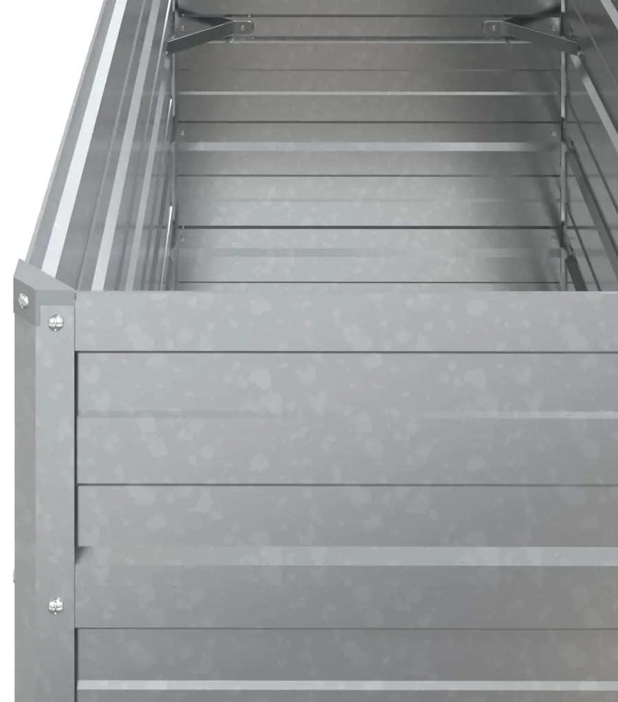 vidaXL Ζαρντινιέρα Υπερυψωμένη Ασημί 100x40x77 εκ. Γαλβανισμ. Χάλυβας