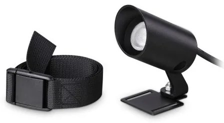 Wall Washer LED 3W Μαύρο ΙΡ65 Βάση-Ιμάντας Koala 331355 Ideal Lux 331355