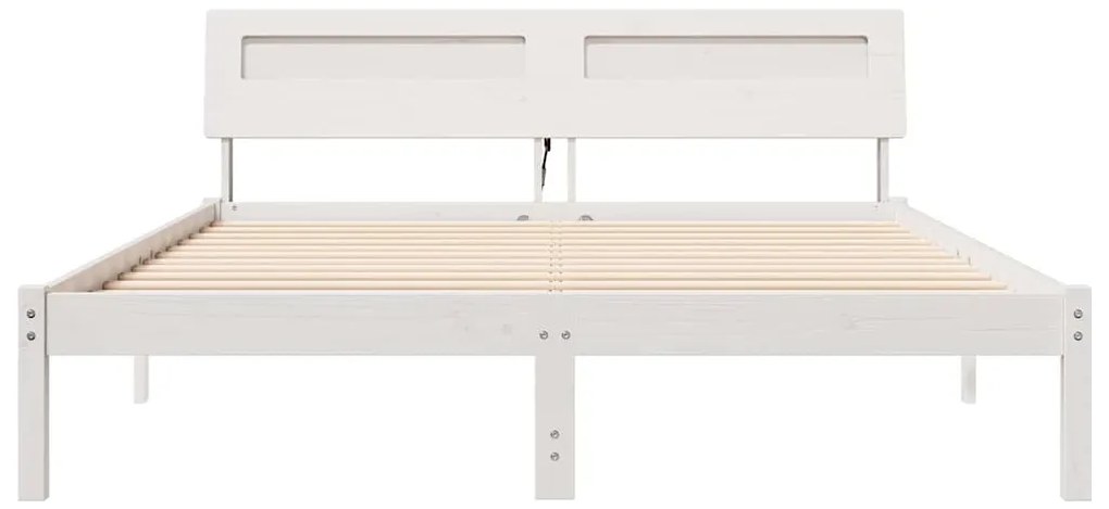 vidaXL Σκελετός Κρεβατιού Λευκό 160 x 200 cm Μασίφ ξύλο πεύκου