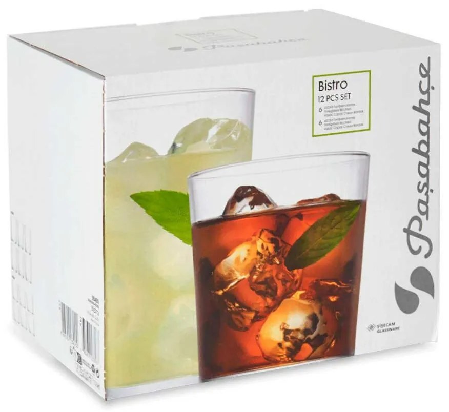 Σετ ποτηριών Pasabahce Bistro Διαφανές Γυαλί 380 ml 510 ml (x2)