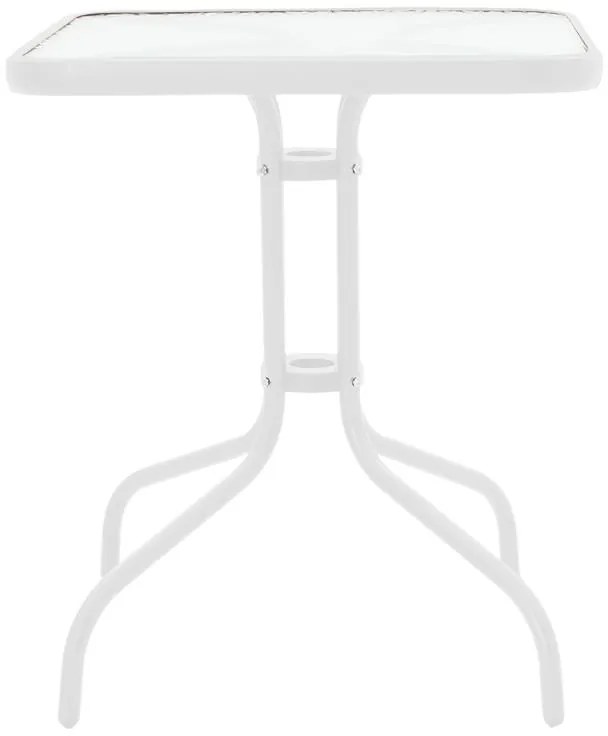Τραπέζι Watson μέταλλο λευκό- γυαλί 70x70x70εκ 70x70x70 εκ.