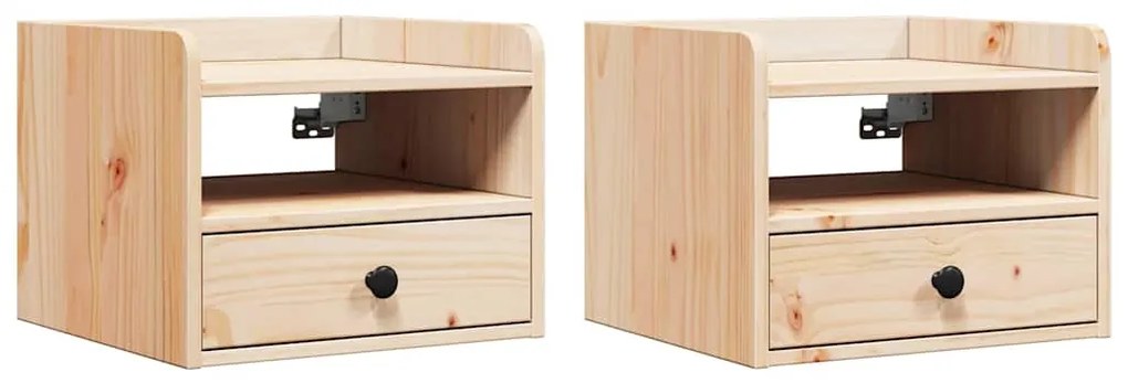 vidaXL Κομοδίνο 2 pcs Καφέ 38 x 36 x 29.5 εκ Μασίφ ξύλο πεύκου