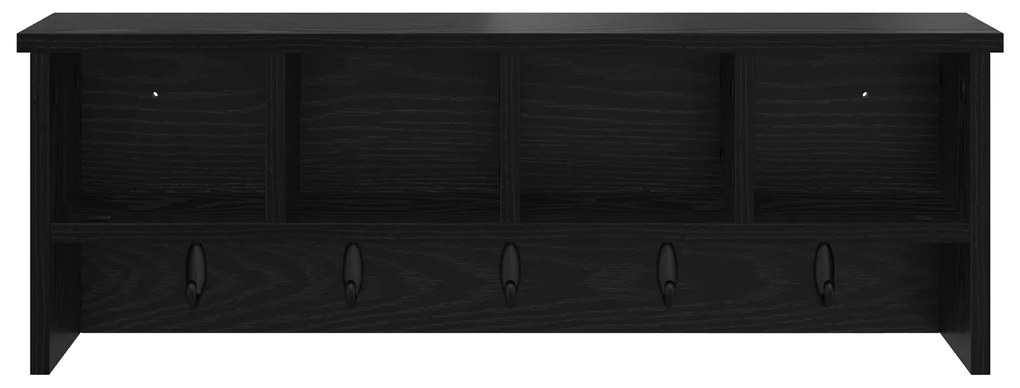 vidaXL Τοίχου Κρεμάστρα Μαύρη δρυς 75 x 16 x 26 εκ Επεξεργασμένο ξύλο