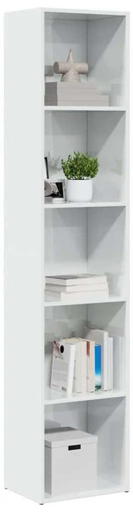 vidaXL Βιβλιοθήκη Γυαλιστερό Λευκό 40 x 30 x 189 εκ. από Επεξ.Ξύλο