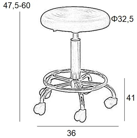 ΣΚΑΜΠΟ ΜΠΑΡ 2ΤΜΧ BAR70 ΜΑΥΡΟ PU 36X41X60ΕΚ.