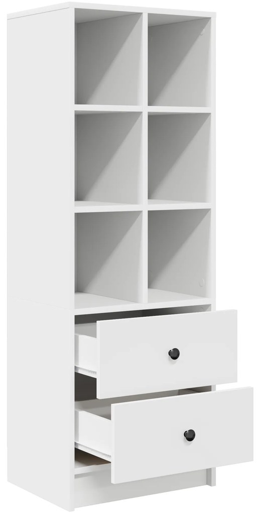 vidaXL Highboard Λευκό 45.5 x 34 x 127 εκ Επεξεργασμένο ξύλο