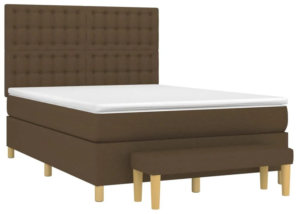 ΚΡΕΒΑΤΙ BOXSPRING ΜΕ ΣΤΡΩΜΑ ΣΚΟΥΡΟ ΚΑΦΕ 140X190 ΕΚ. ΥΦΑΣΜΑΤΙΝΟ 3137472