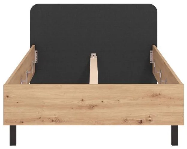 Κρεβάτι Barletta 120 Artisan - Γκρί Ύφασμα 120x200 εκ. 131x213.5x85.5 εκ.