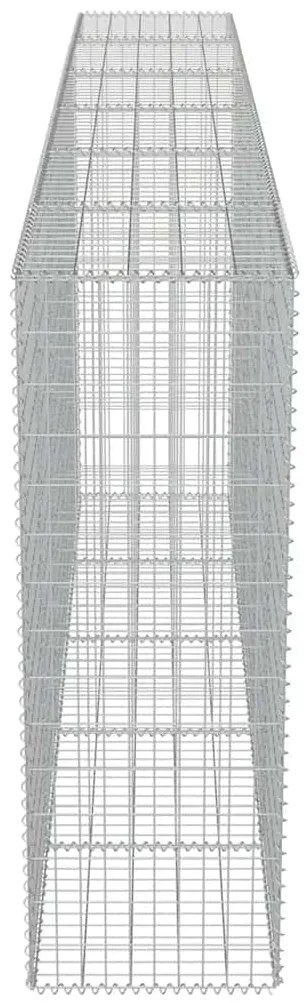 vidaXL Συρματοκιβώτιο Τοίχος 300x50x150 εκ. Γαλβαν.Χάλυβας + Καλύμματα