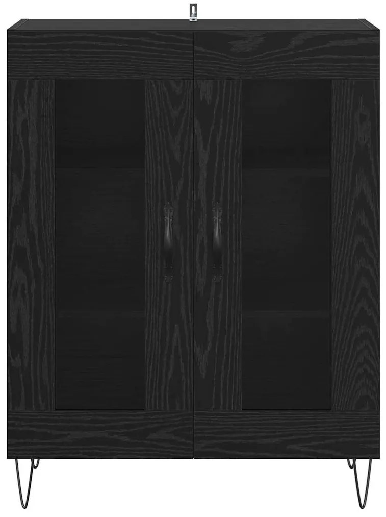 vidaXL Πλαϊνό γραφείο Μαύρη Οξυά 69,5 x 34 x 90 εκ. Επεξεργασμένο ξύλο