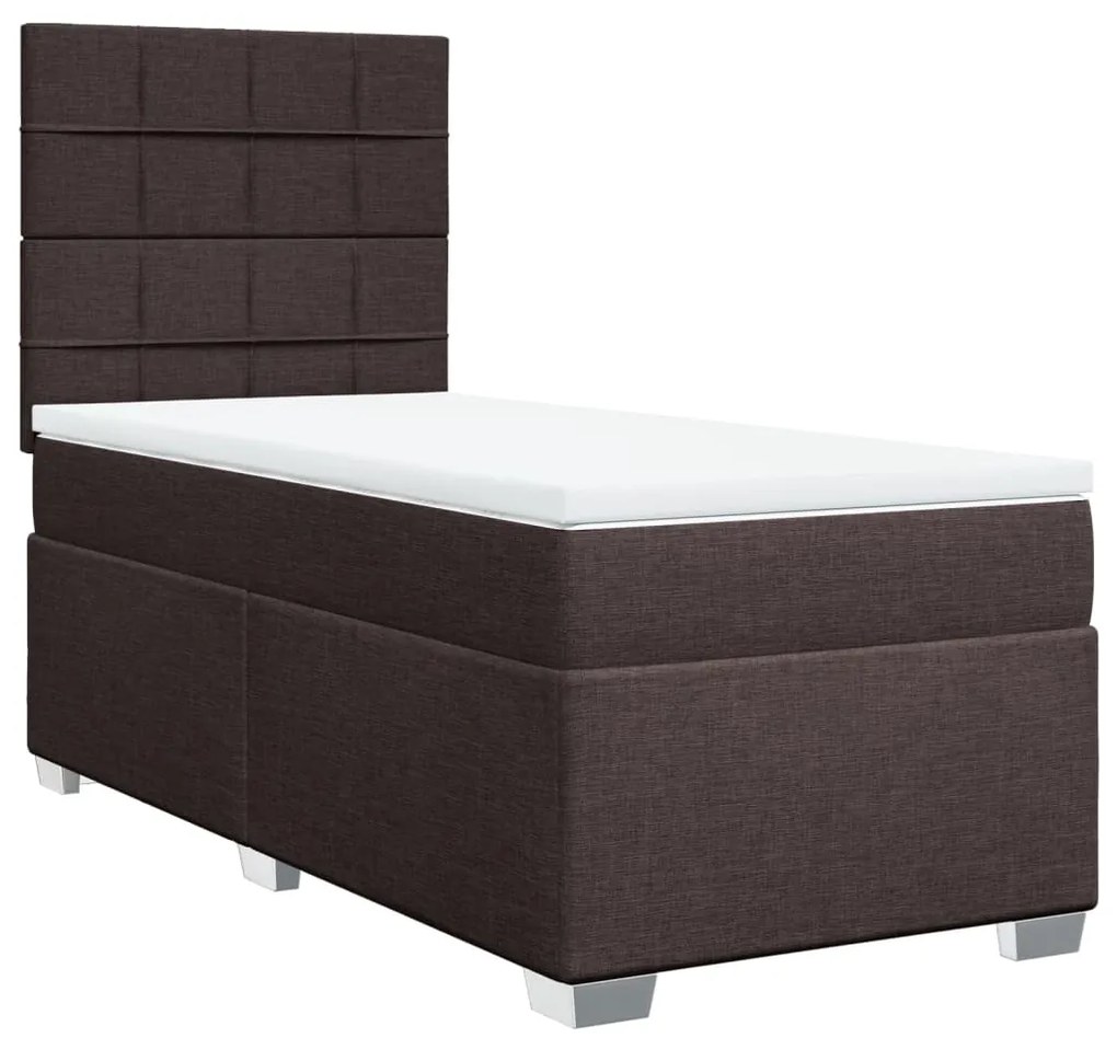 ΚΡΕΒΑΤΙ BOXSPRING ΜΕ ΣΤΡΩΜΑ ΣΚΟΥΡΟ ΚΑΦΕ 90X200 ΕΚ. ΥΦΑΣΜΑΤΙΝΟ 3292674