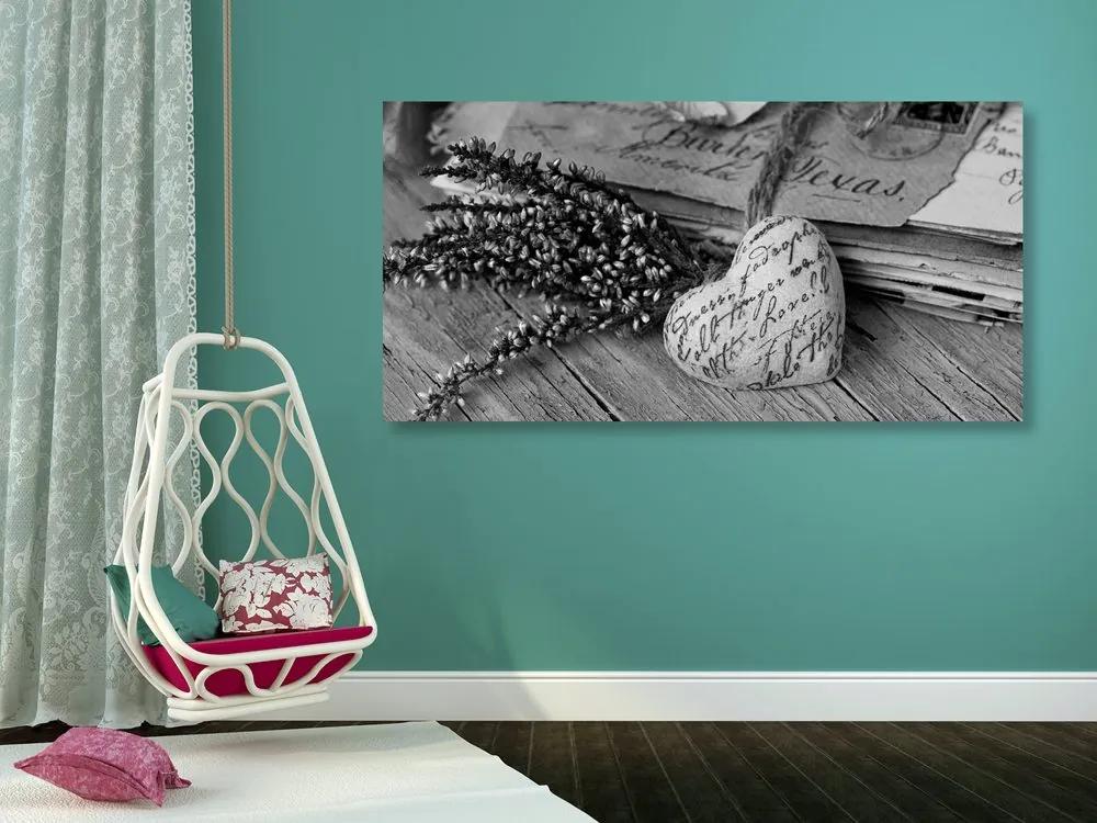 Εικόνα νοσταλγικών φύλλων σε ασπρόμαυρο - 120x60
