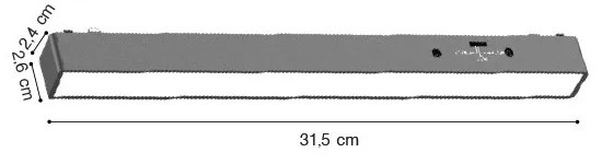 Γραμμικό φωτιστικό LED 10W 3CCT για ultra thin ράγα σε λευκή απόχρωση D:31,5X2,6X2,4cm (TMU0050-White) - TMU0050-White