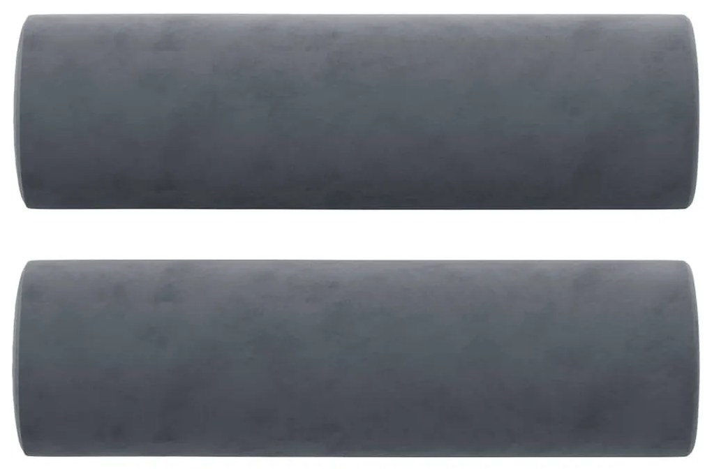 Καναπές Τριθέσιος Σκούρο γκρι 180 εκ. Βελούδινος με Μαξιλάρια - Γκρι