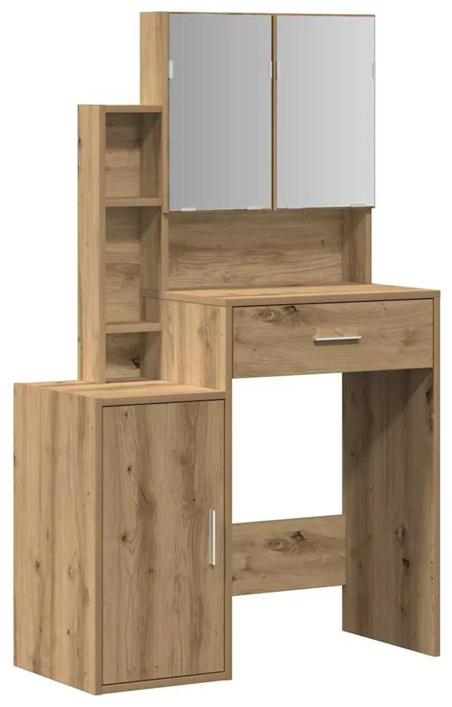 vidaXL Τραπέζι Μακιγιάζ με συρτάρι artisan δρυς 80 x 35 x 132 εκ.