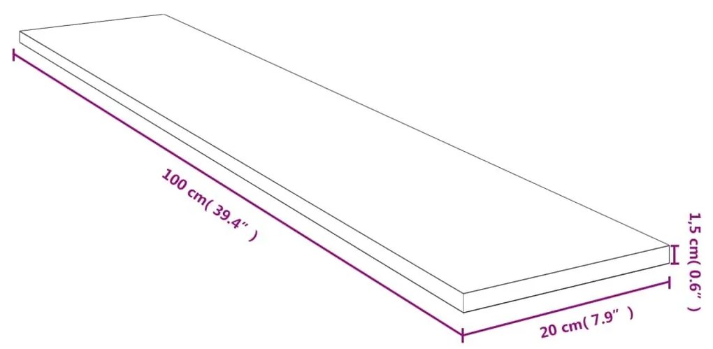 Ράφι Τοίχου 100x20x1,5 εκ. από Μπαμπού - Καφέ