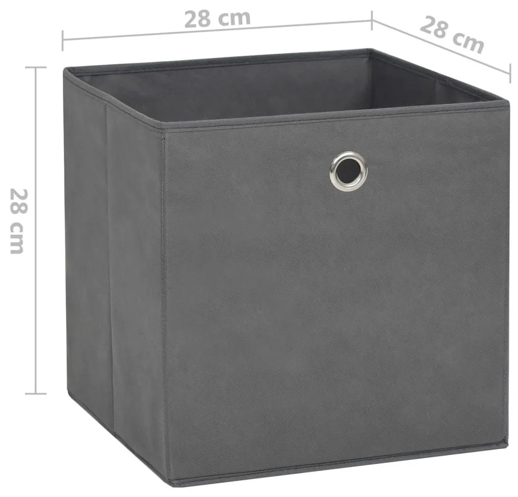 Κουτιά Αποθήκευσης 4 τεμ. Γκρι 28x28x28 εκ. Ύφασμα Non-woven - Γκρι