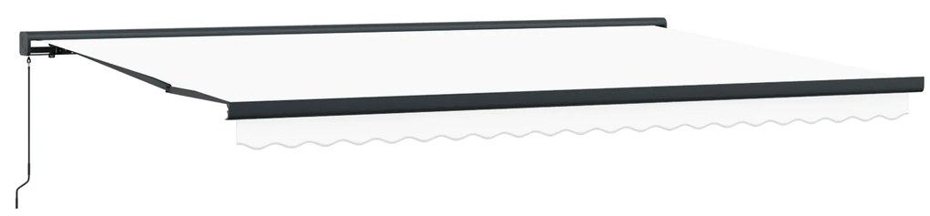 vidaXL Εγχειριδίου Ανασυρόμενη Τέντα Λευκή 500x300 cm