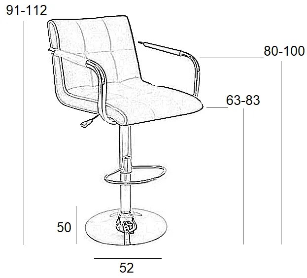 ΣΚΑΜΠΟ ΜΕΤΑΛΛΙΚΟ ΜΑΥΡΟ BAR/54 52X51X63-83/90-110εκ. (Σετ 2 ΤΕΜ)