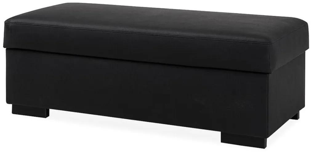 Σκαμπό Scandinavian Choice 504, 120x55x44cm, Μαύρο, Οικολογικό δέρμα, Πόδια: Πλαστική ύλη, Κουτί αποθήκευσης, Ξύλο, Πλαστικοποιημένη μοριοσανίδα
