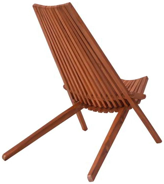 Πολυθρόνα Phoenox pakoworld πτυσσόμενη φυσικό teak ξύλο 101x63x80εκ