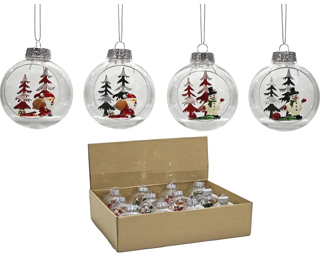 Χριστουγεννιάτικη Μπάλα 80mm Σε 4 Σχέδια