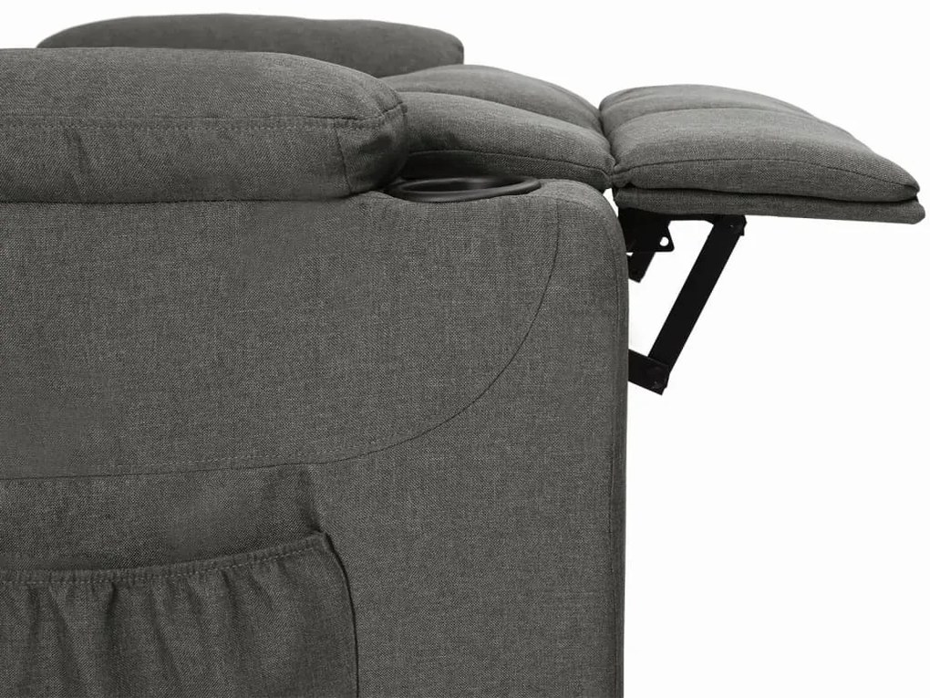 vidaXL Πολυθρόνα με Ανύψωση Σκούρο Γκρι Υφασμάτινη