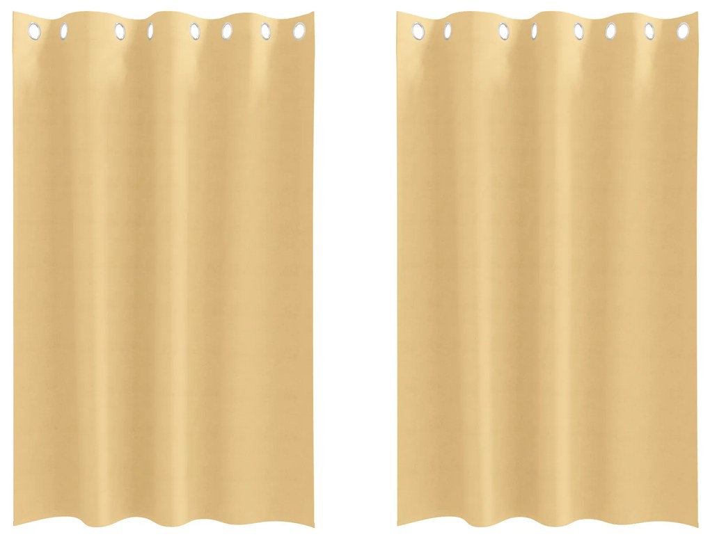 vidaXL Κουρτίνες με κουρτίνες 2 pcs Μπεζ 175 x 140 εκ. Πολυεστέρας