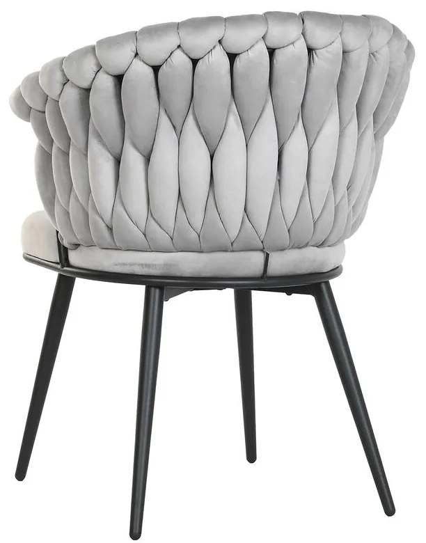 Καρέκλα Τραπεζαρίας Home ESPRIT Μαύρο Γκρι πολυεστέρας Μέταλλο 60 x 66 x 84 cm 66 x 60 x 84 cm