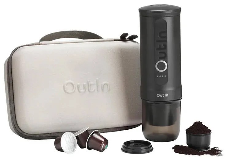 Portable coffe maker bundle Outin Nano 7500mAh (Grey) + protective case