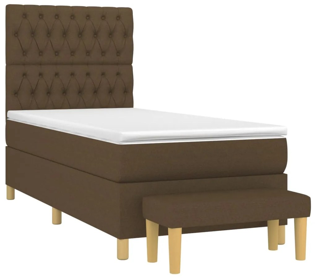 ΚΡΕΒΑΤΙ BOXSPRING ΜΕ ΣΤΡΩΜΑ ΣΚΟΥΡΟ ΚΑΦΕ 100X200 ΕΚ. ΥΦΑΣΜΑΤΙΝΟ 3137376