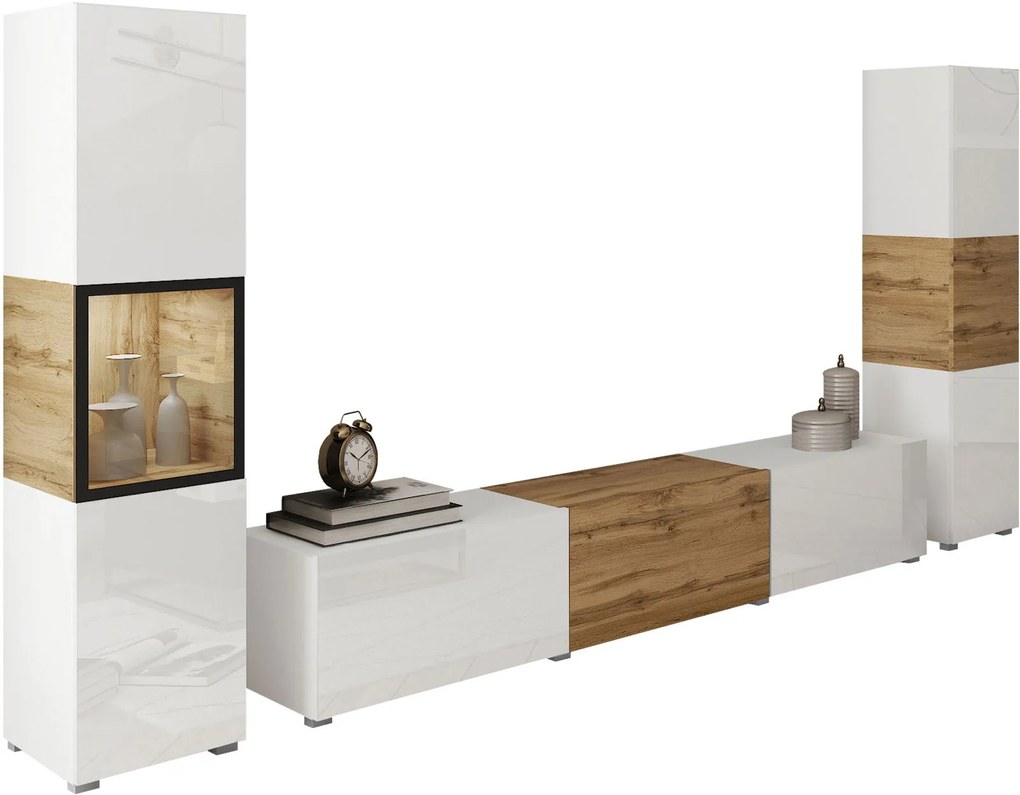 Σύνθεση σαλονιού Berlin III-Λευκό - Φυσικό