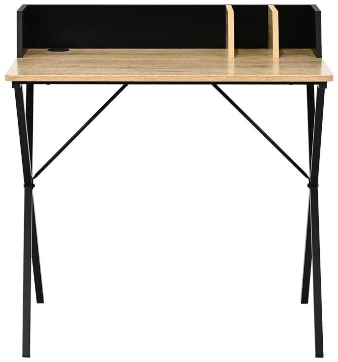 Γραφείο Zervan σε Oak με Μαύρο Μεταλλικό Πόδι 80x50x84 εκ. 80x50x84 εκ.