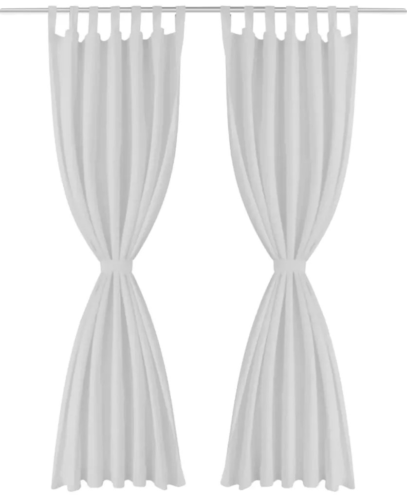 vidaXL Κουρτίνες με Θηλιές 2 τεμ. Λευκές 140 x 175 εκ. από Microsatin
