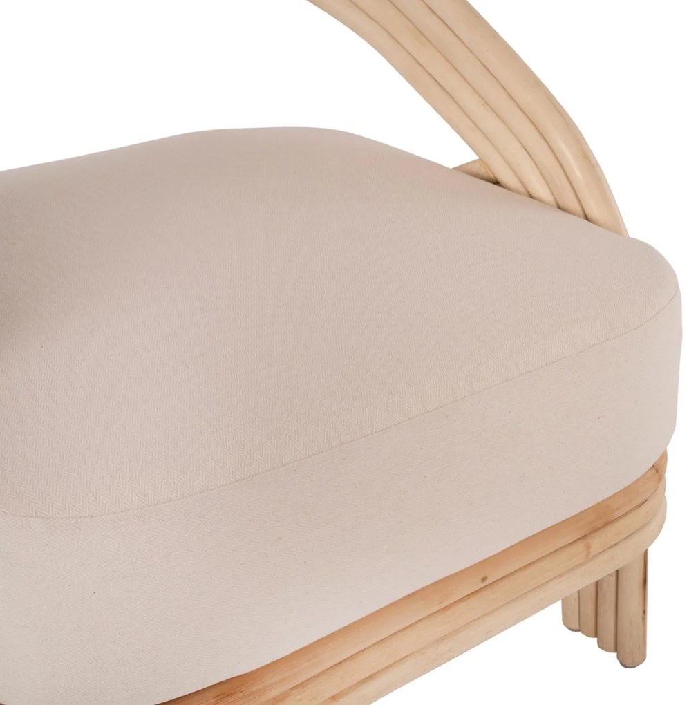 Πολυθρόνα DONITA C9838 Φυσικό Rattan με Λευκό Μαξιλάρι 67x74x78Υεκ. 67x74x78 εκ.