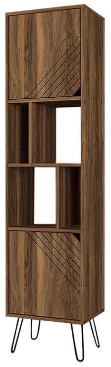 Βιβλιοθήκη μελαμίνης Norma Megapap χρώμα καρυδί 45x35x184εκ.