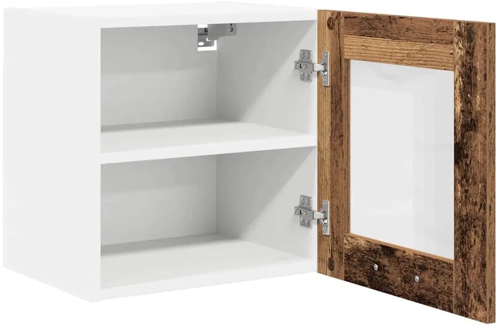 vidaXL Κρεμαστό ντουλάπι με πόρτα 2 pcs Παλιό ξύλο 40 x 31 x 40 εκ.