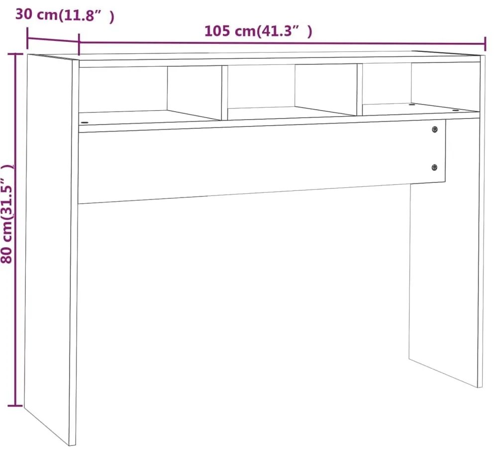 Τραπέζι Κονσόλα Γκρι Sonoma 105x30x80 εκ. Επεξεργασμένο Ξύλο - Γκρι