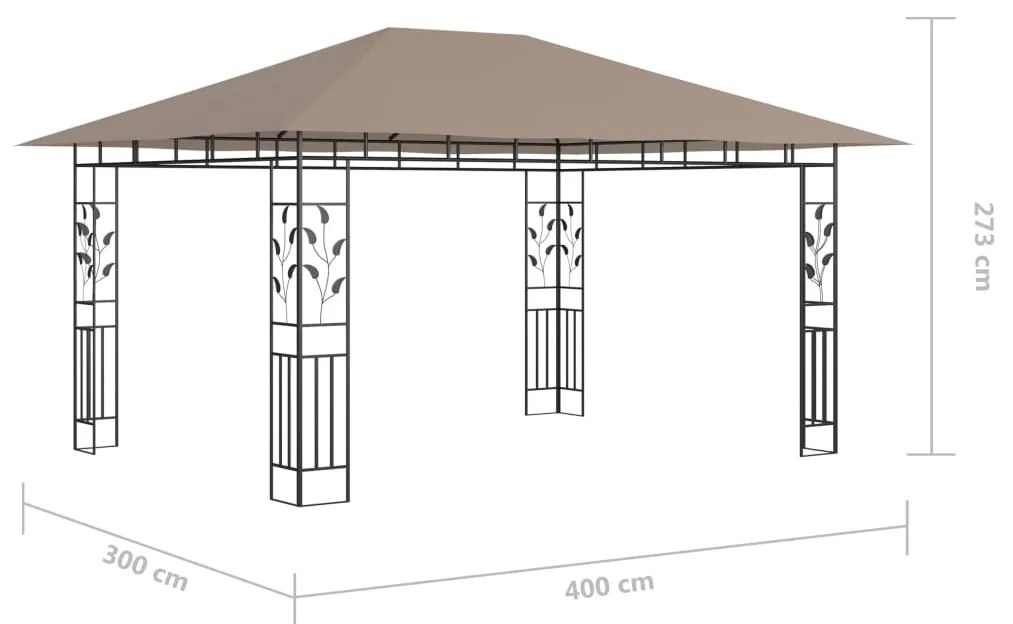 ΚΙΟΣΚΙ ΜΕ ΣΗΤΑ ΚΑΙ ΦΩΤΑΚΙΑ TAUPE 4 X 3 X 2,73 Μ. / 180 ΓΡ./Μ² 3070319