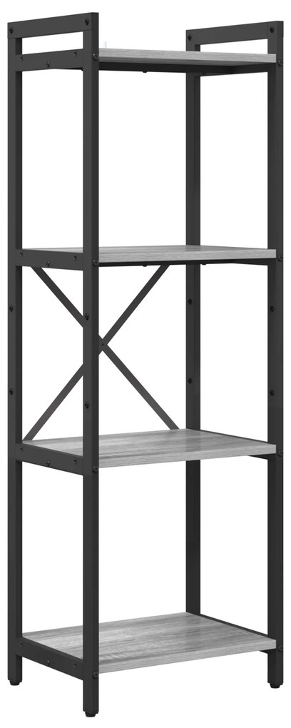 vidaXL Βιβλιοθήκη Γκρι sonoma 40 x 30 x 118 εκ Ξύλο και Χάλυβας