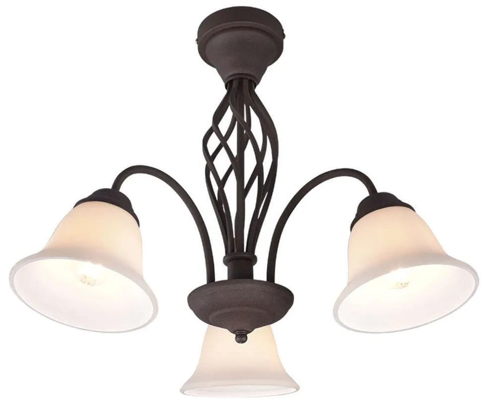 Φωτιστικό Οροφής - Πλαφονιέρα Rustica 601000324 3xE14 40W Φ55cm 42,5cm Rust Trio Lighting Metal, Glass