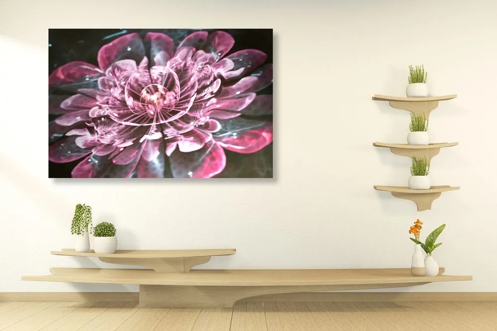 Εικόνα μαγικό ροζ λουλούδι - 60x40
