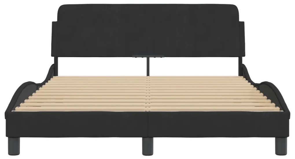 vidaXL Σκελετός Κρεβατιού Χωρίς Στρώμα Μαύρο 120x200 εκ. Βελούδινο