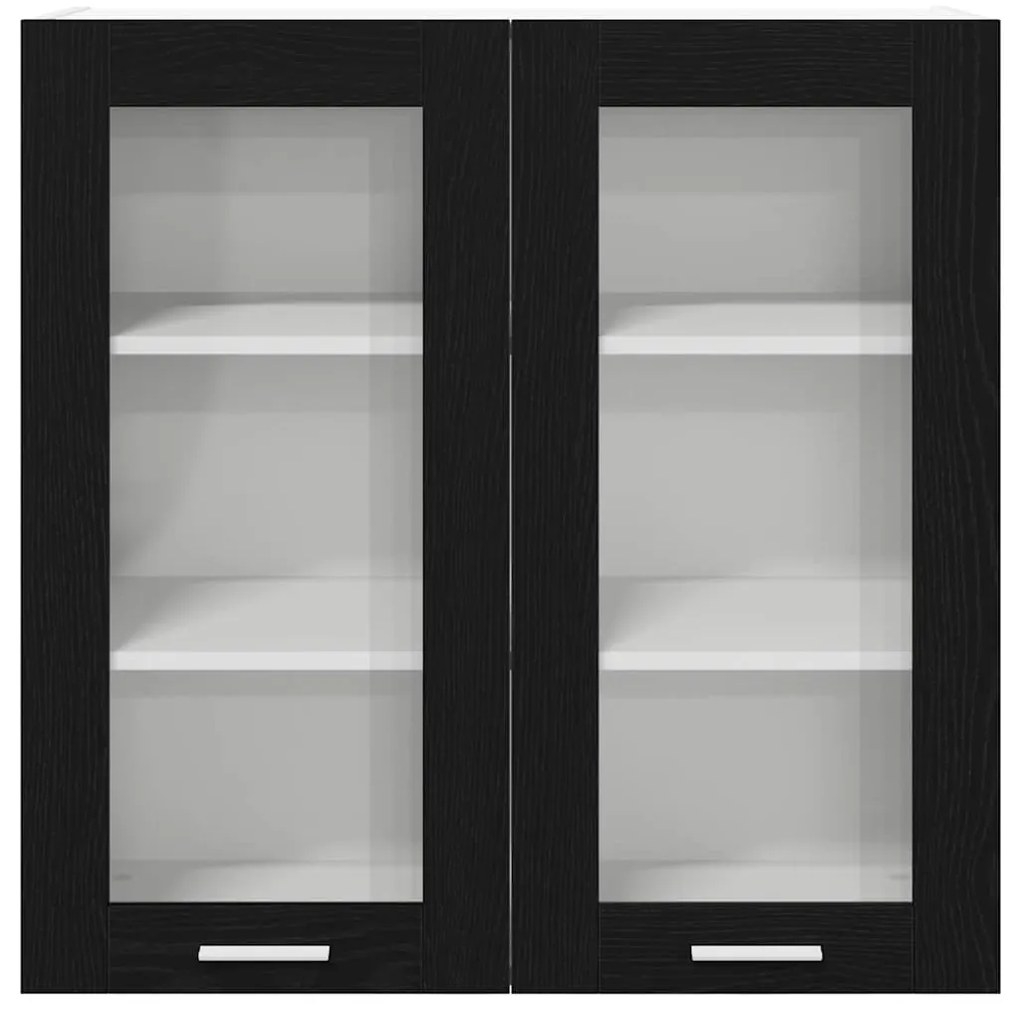 vidaXL Κρεμαστό ντουλάπι με πόρτα Riga Μαύρη Οξυά 80 x 31 x 80 εκ.