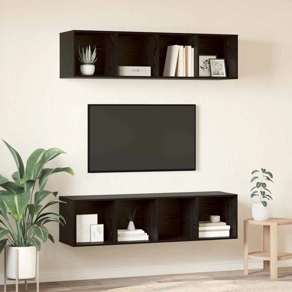 vidaXL Σετ επίπλου τηλεόρασης 2 pcs Μαύρη δρυς 37 x 37 x 142.5 εκ