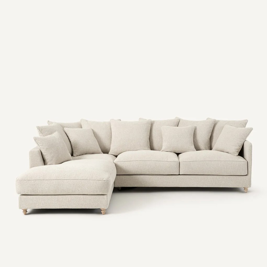 Γωνιακός καναπές-κρεβάτι με υφή bouclette, Lazare