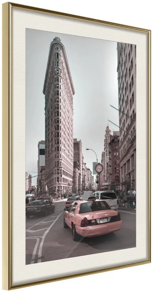 Αφίσα - Flatiron Building - 30x45 - Χρυσό - Με πασπαρτού